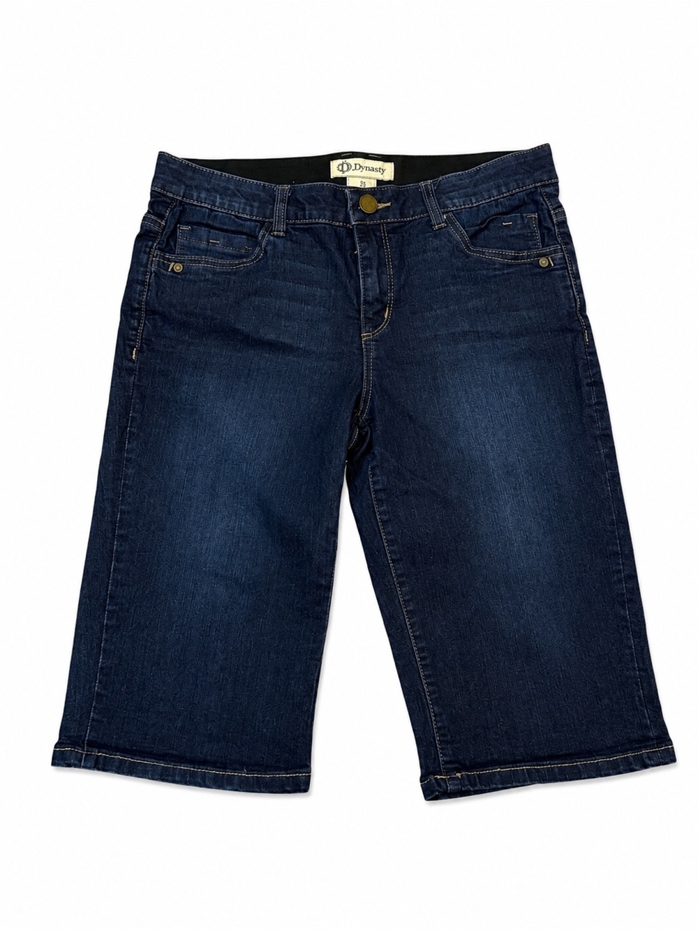 Democracy Ab Technology Bermuda Denim Shorts Size 8 Dark Wash Stretch